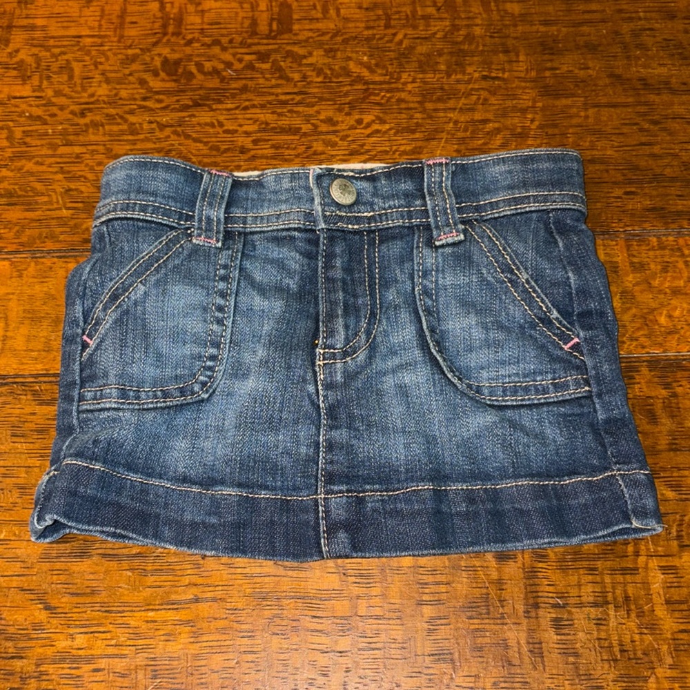 Lucky Brand Jean skirt with bloomers. Size 12-18 months. Great condition.